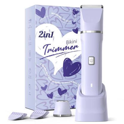 Picture of Electric Razors for Women - Wet/Dry Womens Electric Shaver for Legs, Replaceable Body Hair Blade Heads&Hair Remover for Face Head, No Nick, No Cut, No Razor Burn, Purple