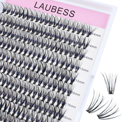 Picture of Cluster Eyelash Extensions Mixed LAUBESS Eyelash Clusters 20D Lash Clusters DIY Lash Extension Individual Lashes Natural Cluster Lashes Eyelash Extension (20D-0.07C-14-18mm)