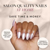 Picture of Glamnetic Press On Nails - Selenite | Soft White Sparkle Short Almond Fake Nails with a Glossy Finish, Reusable | 15 Sizes - 30 Nail Kit with Glue