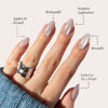 Picture of Glamnetic Press On Nails - Selenite | Soft White Sparkle Short Almond Fake Nails with a Glossy Finish, Reusable | 15 Sizes - 30 Nail Kit with Glue