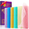 Picture of UJFQBH 6 Pieces African Net Sponge Long Bath Sponge Exfoliating Shower Body Scrubber for Daily Use, Terrific for Smoother Skin - Back Scrubber for a Refreshing Experience (Purple - Orange)