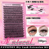 Picture of FANXITON DIY Lash Extension Kit 40D D Curl Individual Lashes Lash Clusters Kit Cluster Lashes Lash Bond and Seal and Lash Tweezers for Lash Clusters Kit DIY at Home