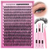 Picture of FANXITON DIY Lash Extension Kit 30D D Curl Individual Lashes Lash Clusters Kit Cluster Lashes Lash Bond and Seal and Lash Tweezers for Lash Clusters Kit DIY at Home