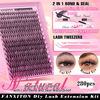 Picture of FANXITON DIY Lash Extension Kit 30D D Curl Individual Lashes Lash Clusters Kit Cluster Lashes Lash Bond and Seal and Lash Tweezers for Lash Clusters Kit DIY at Home