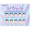 Picture of French Tip Press On Nails - BTArtbox Jelly Square Fake Nails with Nail Glue, Reusable Semi-Transparent Stick On Nails in 15 Sizes - 30PCS Soft Gel Glue On Nails Kit for Valentines Gift, Classic Black