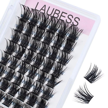 Picture of Lash Clusters 72pcs Individual Lashes D Curl Cluster Lashes Eyelash Clusters DIY Lash Extension Kit Cluster Eyelash Extensions (01-0.07D, 12mm)