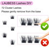 Picture of Lash Clusters 72pcs Individual Lashes D Curl Cluster Lashes Eyelash Clusters DIY Lash Extension Kit Cluster Eyelash Extensions (01-0.07D, 12mm)