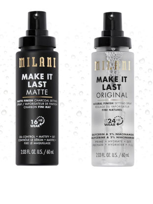 Picture of Milani Make It Last Original - Natural Finish 3-in-1 Primer and Setting Spray + Make it Last Matte - Matte Finish Charcoal Primer and Setting Spray for Oily Skin