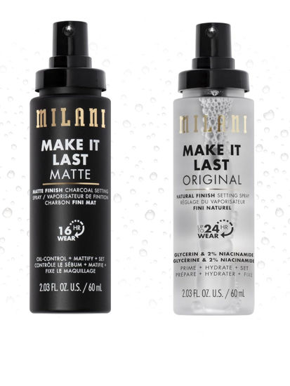 Picture of Milani Make It Last Original - Natural Finish 3-in-1 Primer and Setting Spray + Make it Last Matte - Matte Finish Charcoal Primer and Setting Spray for Oily Skin