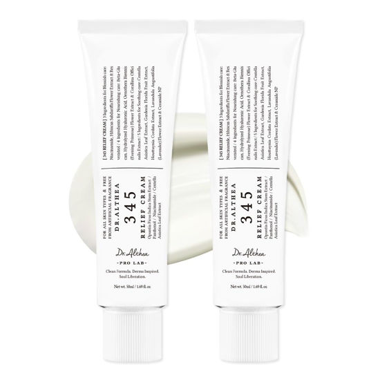Picture of Dr.Althea 345 Relief Cream | Daily Face Moisturizer | Blemish Relief Care | Soothing Recovery & Moisture with Niacinamide, Panthenol | Korean Vegan Skin Care for All Skin Types | 1.7 Fl Oz (Pack of 2)