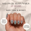 Picture of Glamnetic Press On Nails - Unicorn Tears | Short Oval, Misty-Grey Nails with a Mesmerizing Metallic Finish | 15 Sizes - 30 Nail Kit with Glue