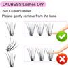 Picture of 20D Individual Fluffy Lash Clusters - Volume Eyelash Extensions Kit with 240pcs Curl Clusters for DIY Lash Extension (17mm)
