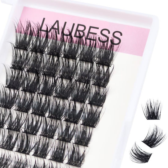 Picture of Lash Clusters 72pcs Individual Lashes D Curl Cluster Lashes 0.07mm Thickness Eyelash Clusters DIY Lash Extension Kit Cluster Eyelash Extensions (03-0.07D, 14mm)