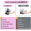 Picture of Lash Clusters 72pcs Individual Lashes Wispy Cluster Lashes Reusable Eyelash Clusters DIY Eyelash Extension Soft Individual Lash Extension Supplies (01-0.07D, 16mm)