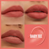 Picture of MAYBELLINE Super Stay Teddy Lip Tint, Long Lasting Matte Lipstick For Up To 12HR Wear, Baby Tee, 1 Count