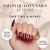 Picture of Glamnetic Press On Nails - Ruby Slipper | Deep Red Sparkly Short Almond Fake Nails with a Velvet Finish, Reusable | 15 Sizes - 30 Nail Kit with Glue