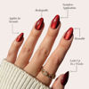 Picture of Glamnetic Press On Nails - Ruby Slipper | Deep Red Sparkly Short Almond Fake Nails with a Velvet Finish, Reusable | 15 Sizes - 30 Nail Kit with Glue