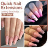 Picture of UNA GELLA Medium Coffin Nails Tips 504pcs - Gel x Nail Tips Coffin Acrylic Full Cover Pre-buff Soft Gel Nail Tips Half Matte Medium Coffin False Nails For Nail Extension Home DIY Salon 12 Sizes