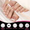 Picture of UNA GELLA Square Toe Nail Tips For Big Toe, 504Pcs 15Sizes Soft Gel Full Cover Toe Nail Tip Pre-buff Fake Acrylic Toe Nail Press Ons Soak Off Pedicure For Nail Extensions Home DIY Nail Salon