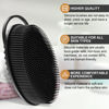 Picture of Metene 2 Pack Silicone Exfoliating Body Scrubber with Loop, Body Scrubber for Men and Women, Silicone Loofah for Shower, Soft Silicone Body Scrubber for Shower and Bath Skincare Routine(Black)