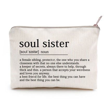 Picture of You Are Loved You Are Enough Makeup Case Self-Worth Cosmetic Bag Positive Affirmation Toiletry Bag Gift Motivation Quotes Sister Gift (Soul Sister)