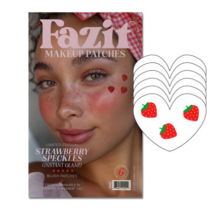 Picture of Fazit Makeup Patches - Face Makeup Patches - Beauty Face Makeup - Strawberry Speckles - Waterproof Strawberry Speckles - Temporary Face Strawberry Speckles For Women - 6 count