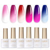 Picture of GAOY Color Changing Gel Nail Polish Set, 6 Temperature Mood Changing Colors Red Pink Purple, Soak Off UV Light Cure Gel Polish for Salon and Nail Art DIY at Home
