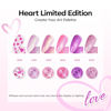 Picture of Modelones Gel Nail Polish Set 6 Colors Pink Gel Polish Glitter Hot Pink Purple Shades Mermaid Pink Love-heart Glitter Gel Polish Shimmer Soak Off LED Spring Valentines Nail Art DIY Gift For Women Girl