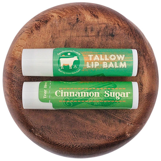 Picture of Grass-Fed Tallow Lip Balm with Organic Beeswax and Natural Cinnamon Oil - Handmade With Only 3 Ingredients To Lock In Soothing Moisture (Cinnamon Sugar) - 2 Pack