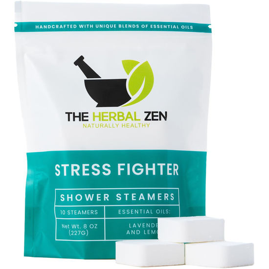 Picture of Stress Fighter Shower Steamers Aromatherapy with Essential Oils, Made in the USA Shower Bombs, Shower Bomb Aromatherapy, Relaxing Gifts for Women, Spa Day Gift, Birthday Gift