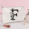 Picture of Monogram Toiletry Makeup Bag Personalized Travel Cosmetic Bag Floral Initial Cosmetic Bag, Personalized Floral Makeup Bag, Initial Cosmetic Bag, Custom Make Up Bag, Floral Bag (F)