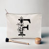 Picture of Monogram Toiletry Makeup Bag Personalized Travel Cosmetic Bag Floral Initial Cosmetic Bag, Personalized Floral Makeup Bag, Initial Cosmetic Bag, Custom Make Up Bag, Floral Bag (F)