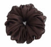Picture of 38 Colors Available, Big Scrunchies for Hair, Soft Cheer Chiffon large Ponytail Holder, Cute Birthday Gift for Women Girl Teen, Holiday Accessory (Dark Brown)