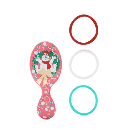 Picture of Wet Brush Mini Detangler Hair Brush Frosty Kit - Ultra-Soft IntelliFlex Bristles - Detangling Brush Glides Through Tangles For All Hair Types (Wet Dry & Damaged) - 1 Brush & 3 Elastics