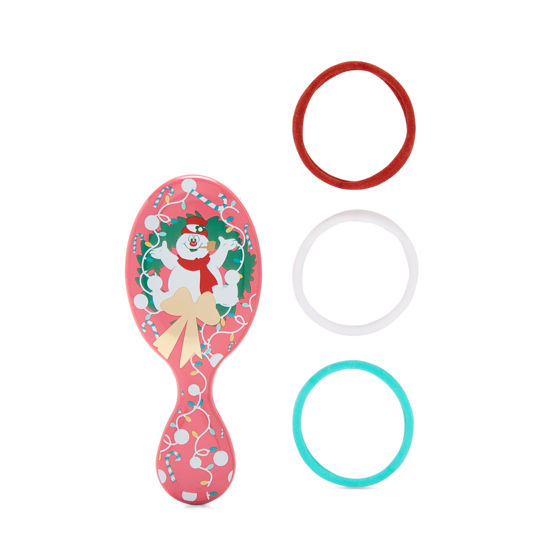 Picture of Wet Brush Mini Detangler Hair Brush Frosty Kit - Ultra-Soft IntelliFlex Bristles - Detangling Brush Glides Through Tangles For All Hair Types (Wet Dry & Damaged) - 1 Brush & 3 Elastics