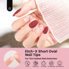 Picture of Beetles Gel Nail Tips Short Oval Fake Nails 288Pcs Pre-Shaped Half Matte Press on Nail Tips Full Cover False Nails Gifts for Girls Women Gelly Tips Home DIY Nail Extension