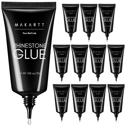 Picture of Makartt Rhinestone Glue for Nails 12PCS 30ML, Super Strong Gel Adhesive for Nail Salon, 3D Nail Art, Gem Jewelry & Nail Charm Decoration