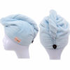 Picture of M-bestl 2 Pack Hair Drying Towels, Hair Towel Wrap,Absorbent Microfiber Hair Towel Turban with Button Design to Dry Hair More Quicker(Dark Gray& Blue)