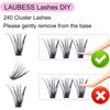 Picture of Cluster Lashes 240pcs 40D DIY Eyelash Extension D Curl Long Individual Lashes Mixed Tray Faux Mink Lash Clusters Extensions 0.07 0.10 Black (40D-0.07D-14mm)
