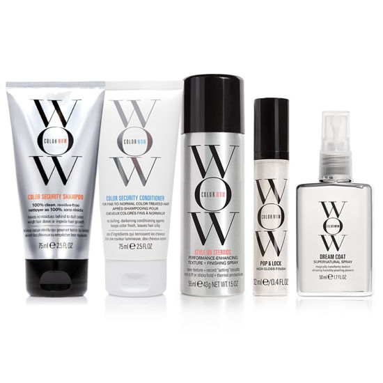 Picture of COLOR WOW Best Vacay Hair Ever Travel Kit - Includes Shampoo, Conditioner, Dream Coat, Style on Steroids, and Pop + Lock, These key essentials are exactly what you need to fix frizz on the go