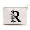 Picture of Monogram Toiletry Makeup Bag Personalized Travel Cosmetic Bag Floral Initial Cosmetic Bag, Personalized Floral Makeup Bag, Initial Cosmetic Bag, Custom Make Up Bag, Floral Bag (R)