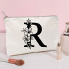 Picture of Monogram Toiletry Makeup Bag Personalized Travel Cosmetic Bag Floral Initial Cosmetic Bag, Personalized Floral Makeup Bag, Initial Cosmetic Bag, Custom Make Up Bag, Floral Bag (R)