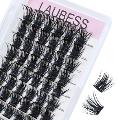Picture of Lash Clusters Extensions D Curl Individual Lashes Mixed Tray DIY Eyelash Extension Supplies Faux Mink Cluster Lashes Natural Look Fluffy (01-0.07D-9-16mm)