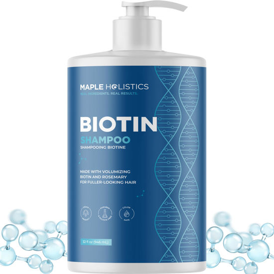 Picture of Volumizing Biotin Shampoo for Thinning Hair - Thin Hair Shampoo with Rosemary Argan and Essential Oils for Hair Care - Vegan Sulfate Free Shampoo for Damaged Dry Hair Paraben and Cruelty Free