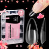 Picture of Beetles Gel Nail Tips Medium Almond Etch X Nail Tips, 12 Sizes 288 PCS Half Matte Full Cover Gel Nail Tips False Nails Clear Acrylic Nails Glue on Nails Valentine's Day Gift for Women