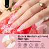 Picture of Beetles Gel Nail Tips Medium Almond Etch X Nail Tips, 12 Sizes 288 PCS Half Matte Full Cover Gel Nail Tips False Nails Clear Acrylic Nails Glue on Nails Valentine's Day Gift for Women