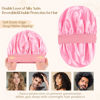 Picture of YANIBEST Bonnet for Men Women Hair Bonnet for Sleeping Double Layer Satin Bonnets for Black Women Curly Hair Braids, Ligth Pink