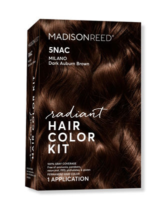 Picture of Madison Reed Radiant Hair Color Kit, Dark Chocolate Brown for 100% Gray Coverage, Ammonia-Free, 5NAC Milano Brown, Permanent Hair Dye, Pack of 1