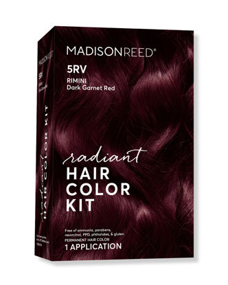 Picture of Madison Reed Radiant Hair Color Kit, Dark Garnet Red for 100% Gray Coverage, Ammonia-Free, 5RV Rimini Garnet, Permanent Hair Dye, Pack of 1