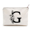 Picture of Monogram Toiletry Makeup Bag Personalized Travel Cosmetic Bag Floral Initial Cosmetic Bag, Personalized Floral Makeup Bag, Initial Cosmetic Bag, Custom Make Up Bag, Floral Bag (G)